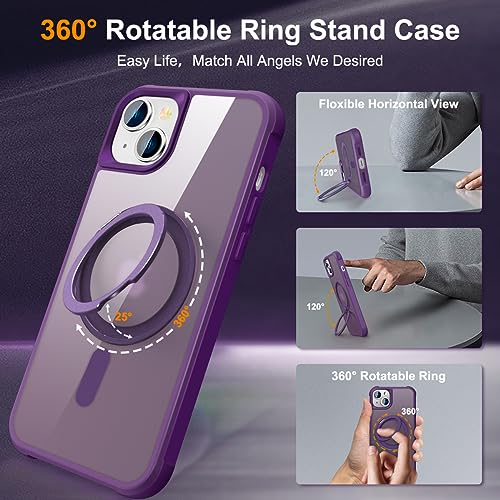 Image of Compatible with iPhone 13 /14 Case with Stand 6.1 inch,Purple