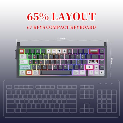 Teclado Mecánico Gamer KY67 Conectividad Bluetooth 5.0 miniatura 2
