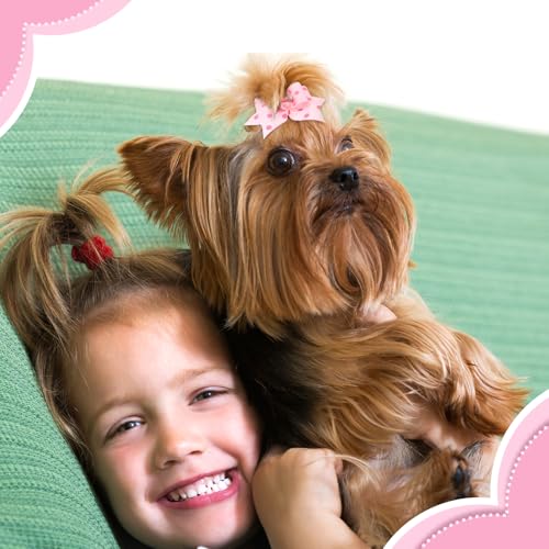 FdcZeyxior 12 peças de laços de pelo de cachorro pequeno com faixas de borracha, laços de cabelo de