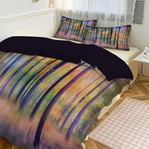 Housse de couette 140x200 parure de lit microfibre paysage impressionniste - 4
