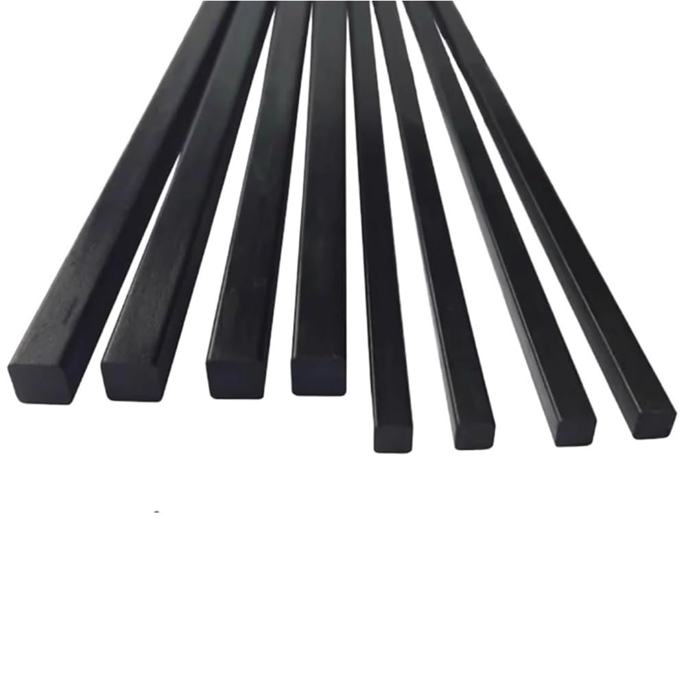 Lot de 4 tiges carrées solides en fibre de carbone 500 mm 2 à 22 mm
