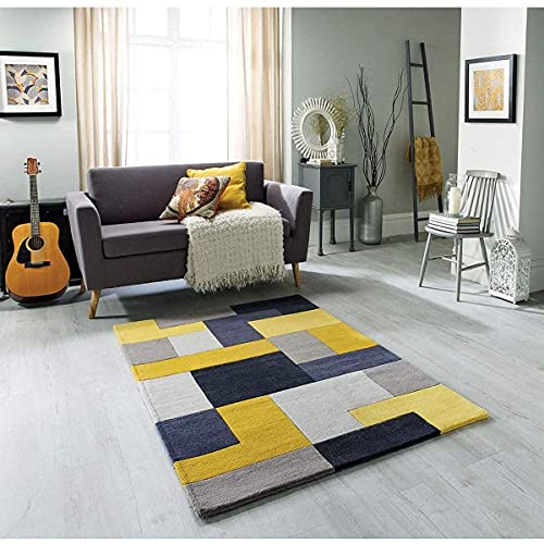 Image of Mordern Design Handmade Tufted Carpet Pure Woollen Export Quality Carpet for Living Room, Bedroom Hall [ Size 8 x 8 Round, Color Multi A3 ]