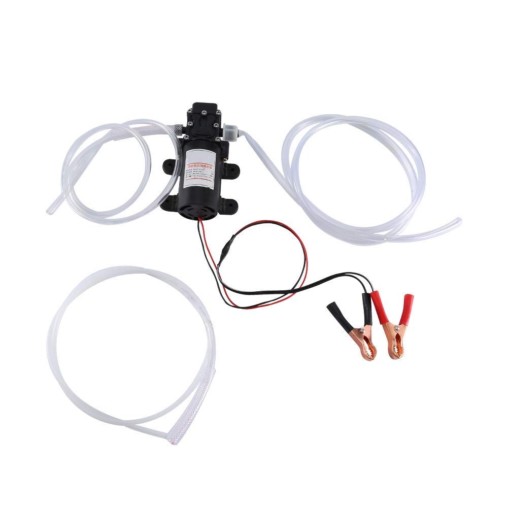 lyrlody Pompa di Trasferimento, 12V 60W Pompa del Gasolio, Estrattore di Fluido Olio Pompa di Estrazione del Cherosene Olio Pompa di Aspirazione del Liquido con Tubi per Auto Moto Barca
