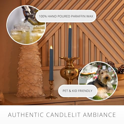 Image of Luminara - Flameless Battery Operated Taper Candle - Spring Lake - Pack of 2-1x9.75 - LED Flickering Flame - Realistic Safe for Home Kids and Pets