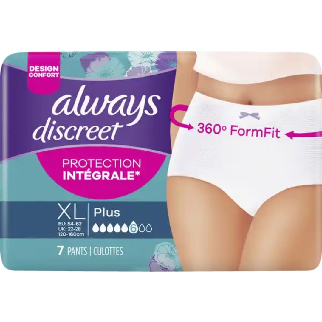 Discreet Inkontinenz Pants Plus XL Binden Pads Damenbinden 7 STÜCK x 5 Packungen
