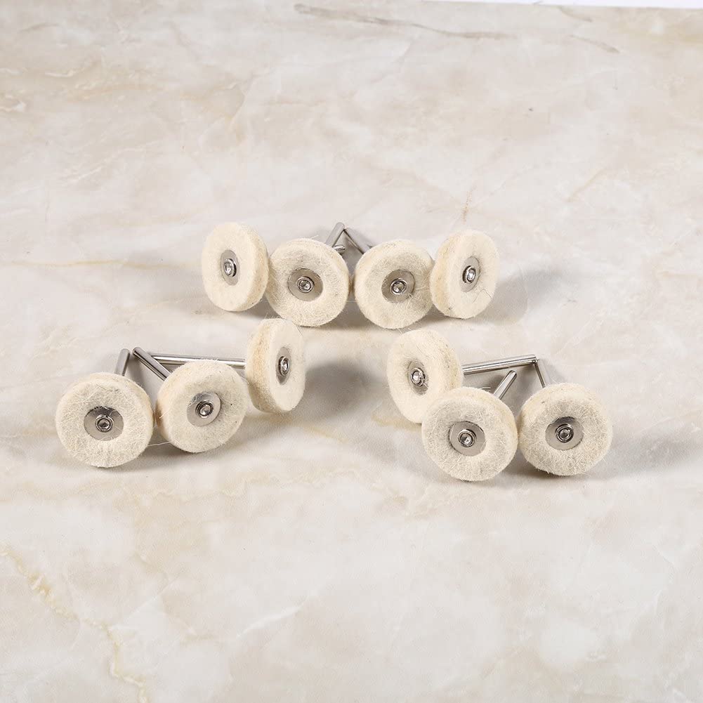 Yosoo 10 szt. 25 mm wełniany filc polerski tarcza polerska, wiertło polerskie w kształcie litery T szczotki szlifierskie z uchwytem do narzędzia obrotowego
