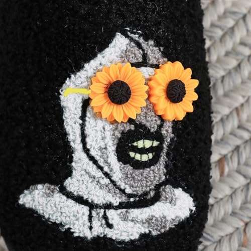 Halloween Clown Slippers – Funny Sunflower Glasses Plush Slippers for Women & Men, Cozy Fuzzy Slip-On House Shoes for Indoor Outdoor, Warm Comfy Bedroom Slides4