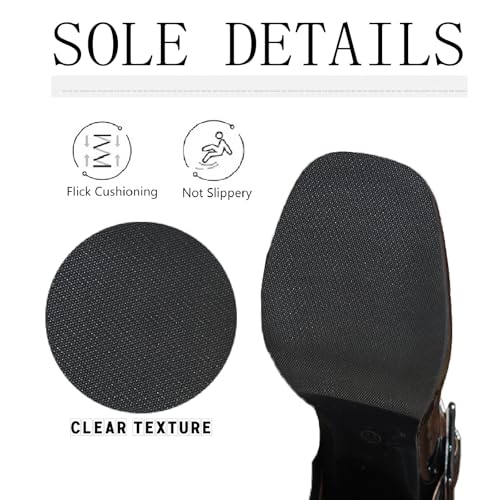 Women's Patent Leather Platform Mary Janes Pumps with Adjust Buckle Strap Fashion Comfort Square Toe Chunky High Heels Uniform Lolita Dressy Shoes for Party Date Wedding4