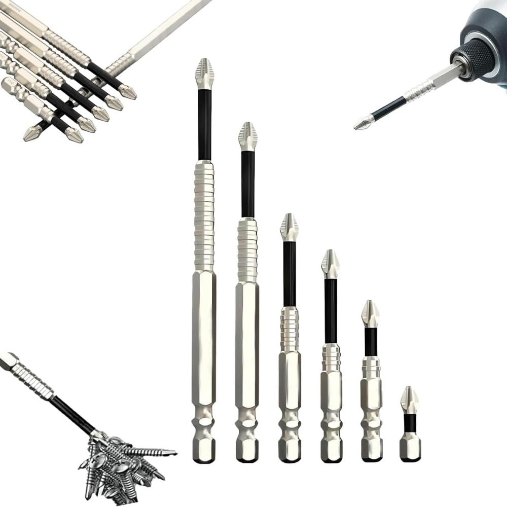 High-Magnetic Screwdriver Drill Bit Set,AntiSlip Magnetic Electric Screwdriver Set, 25/50/65/70/90/150mm(6PCS)