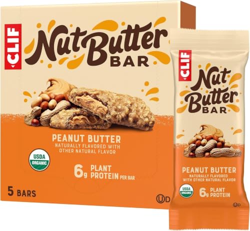 Image of CLIF Nut Butter Bar - Peanut Butter - Energy Snack Bars - Non-GMO - USDA Organic - Plant Based - Low Glycemic - 1.76 oz. 5 Count (Pack of 6)