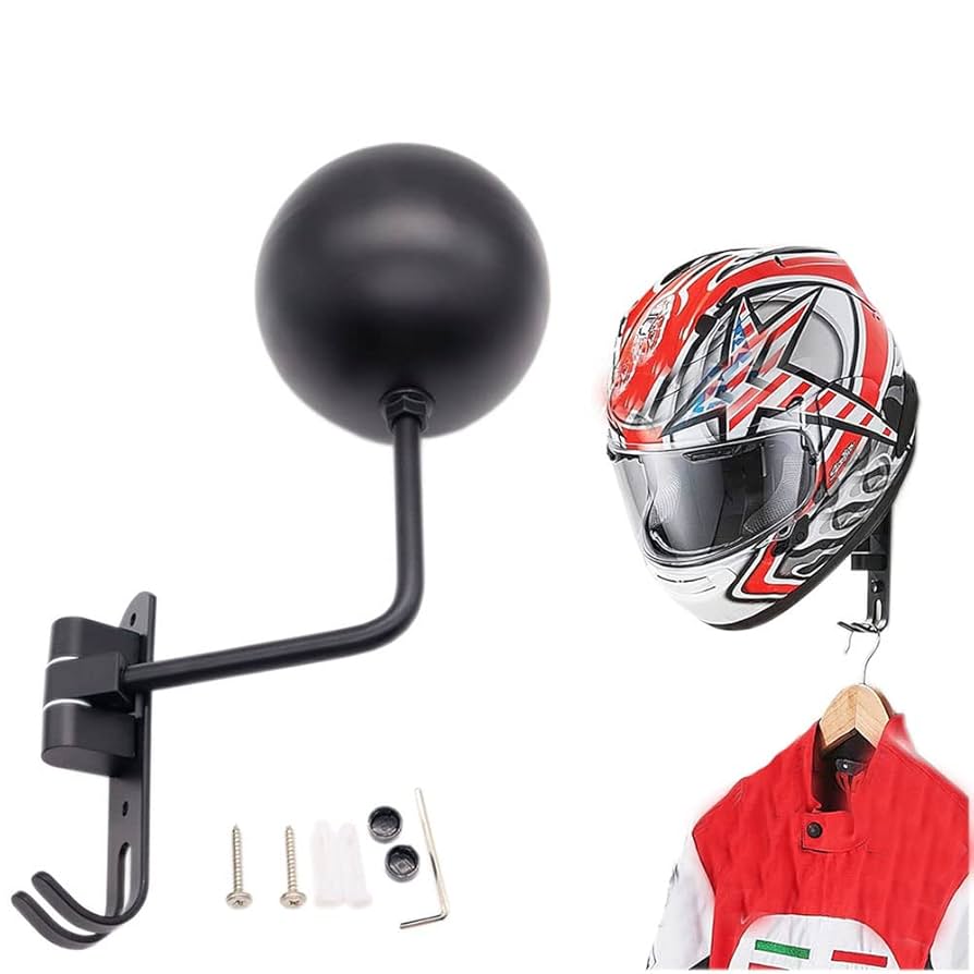ヘルメットの置物? Amazon | Ranzek バイクアクセサリー ヘルメットラック バイク用