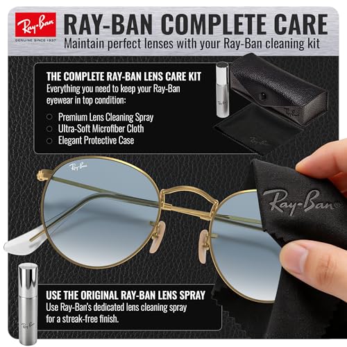 Image of Ray-Ban RB3447N ROUND FLAT LENSES Round Shaped Sunglasses for Men with Official RAYBAN Eyewear Kit