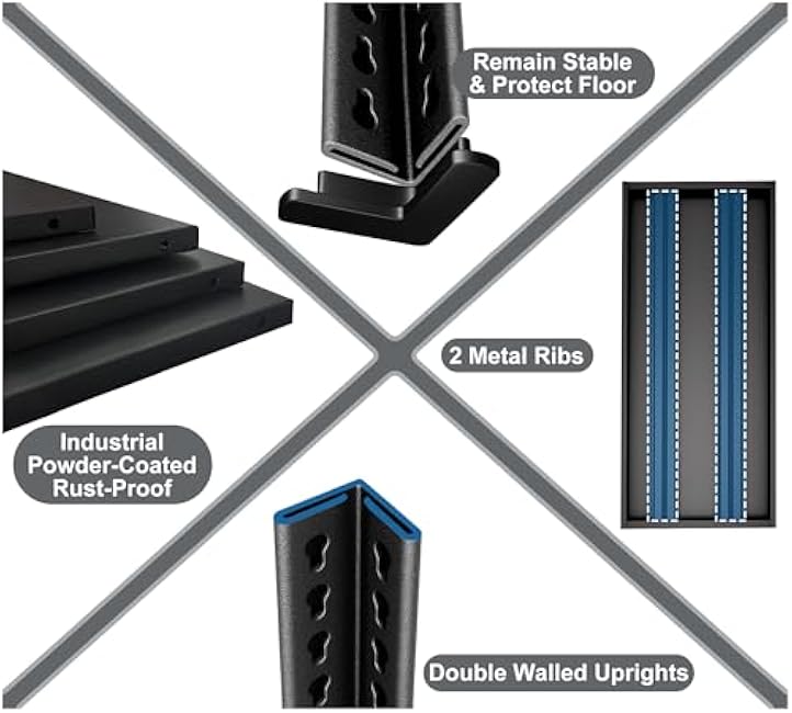 48 W Garage Shelving Heavy Duty, 1650LBS Loads Adjustable Garage Storage Shelves,3-Tier Metal Storage Racks and Shelving Units, Utility Rack Shelves,48 W x 18 D x 39 H,Yellow