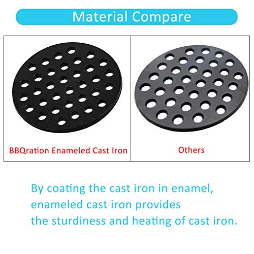 BBQration 18 3/16" Big Green Egg Grate Large CIF999A Matte Cast Iron