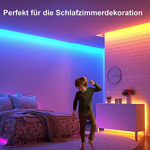 ZAIYW 2M LED Streifen Batteriebetrieben RGB 5050 mit Timer für Innen Außen – Ansicht 6