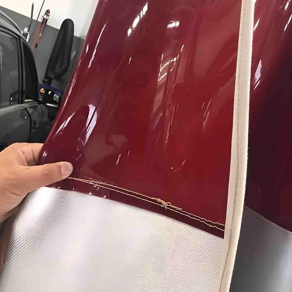 Cortinas industriales para soldar, ignífugas, con revestimiento de silicona, con ventana de visión transparente roja para almacén, taller, 1,9 x 2 m