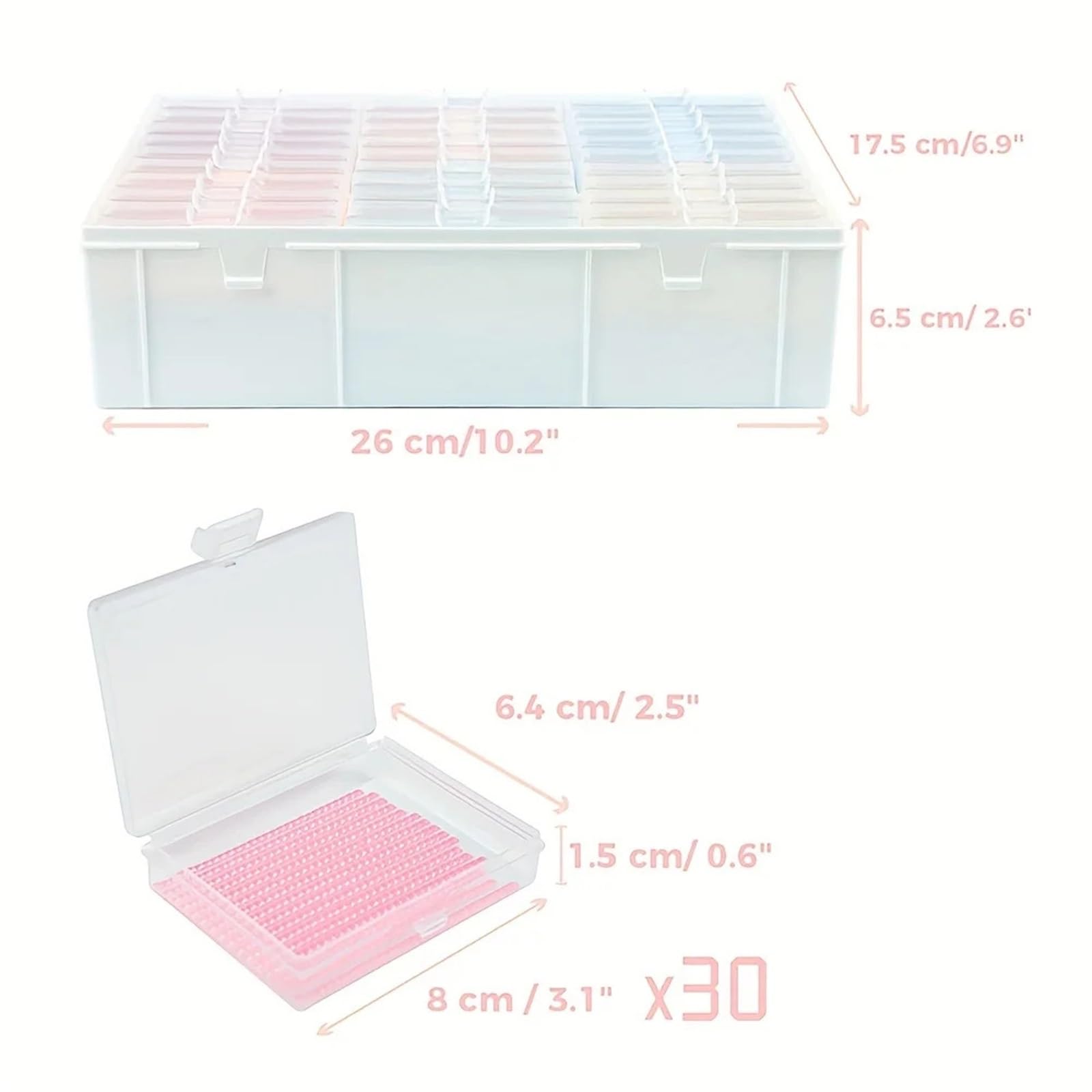 Aufbewahrungsbox für Fuse Beads 30 Stück Sicherungsperlen-Organizer – for selbstgemachten Perlenschmuck und Bastelaufbewahrung, geeignet for Kunstwerkzeuge