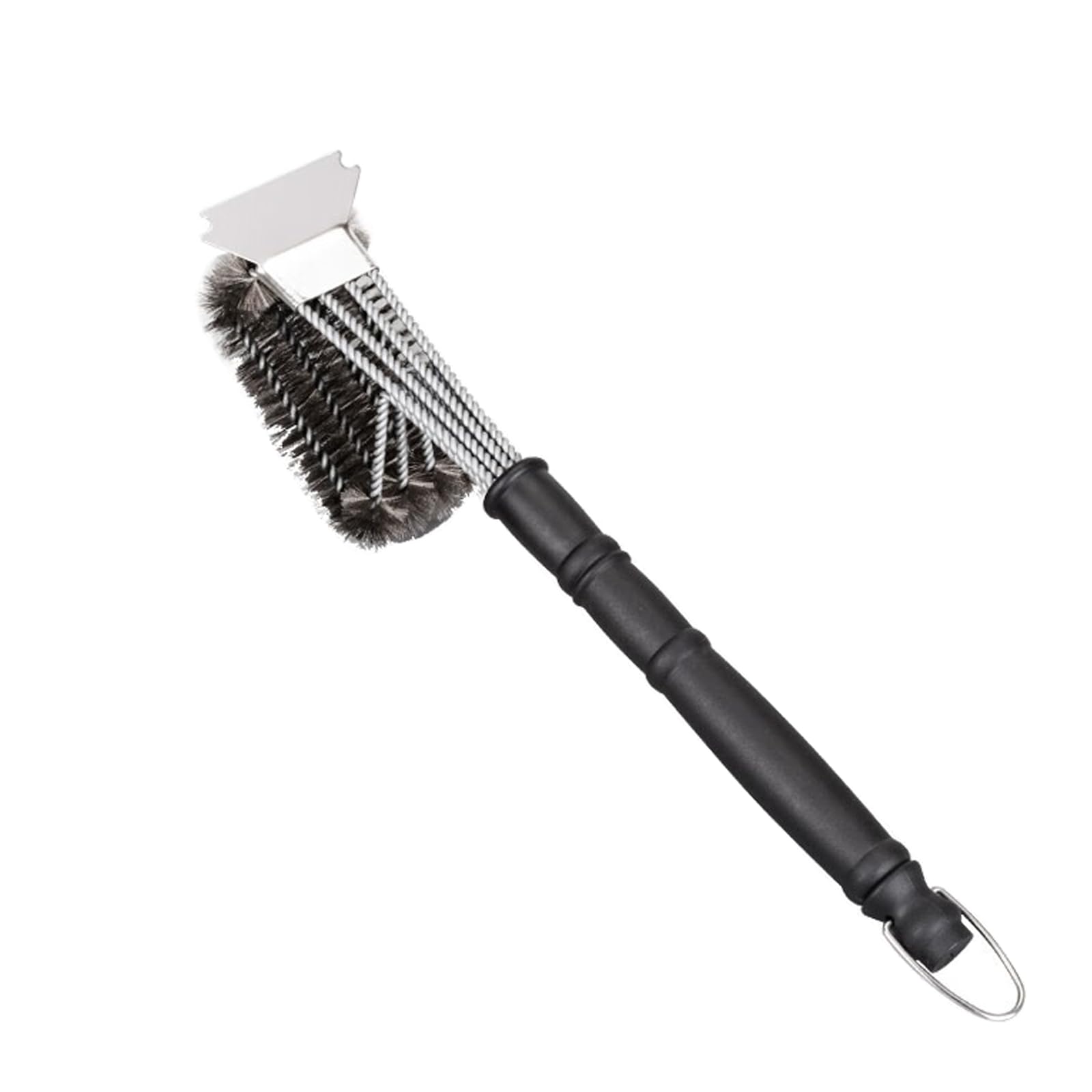 RMERVEBBQ Brush and Scraper, 44cm Stainless Steel BBQ Cleaning Brush Set, Safety Wire Brush, Wire BBQ Brush for Outdoor BBQ, BBQ Cleaning Gift for Men