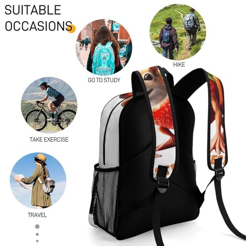 Pipi-strawberry Merch Large Travel Backpack Italian-Brainrot Meme Waterproof Lightweight Daypack White 44x32x19cm4