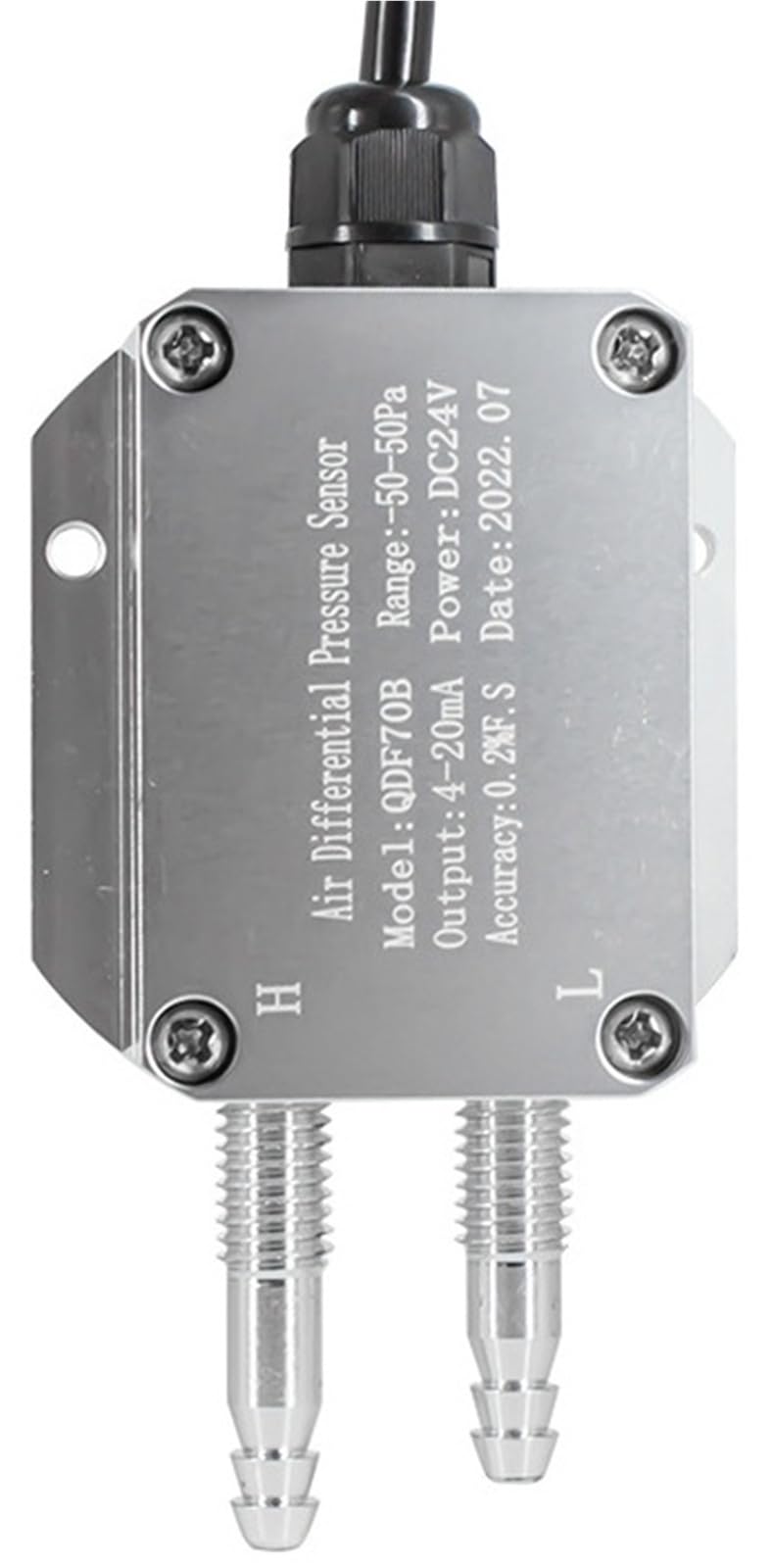 Transmisor de presión aire opcional, Sensor micropresión, transductor y viento, salida 4-20mA, 10pa, 50pa, 100pa, 10kPa