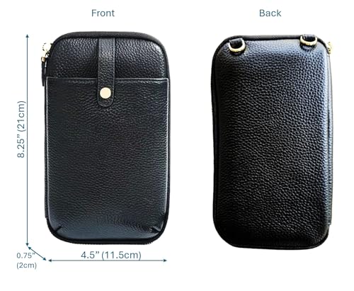 Genuine Cowhide Leather Small Crossbody Bags for Women, Smart Design Phone Bag Wristlet Wallet With Card Slots & 2 Straps2