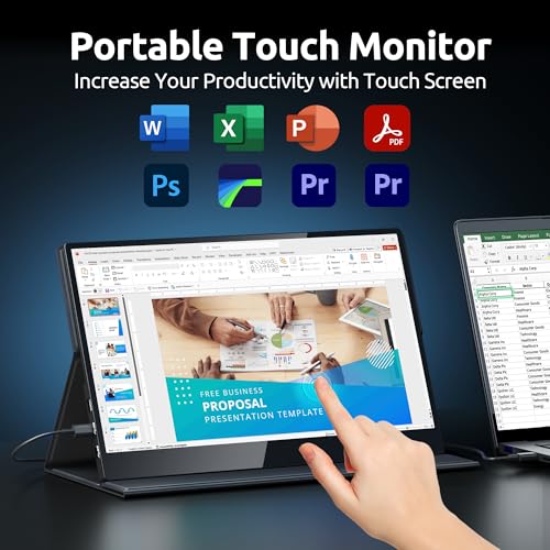 Image of Portable Touchscreen, 13.3 inch 4K Second Display for Laptop & Console, USB-C & HDMI Laptop Screen Extender with Built-in Speakers, Works with PS5, Xbox, Switch, Ideal for Travel, Home & Office