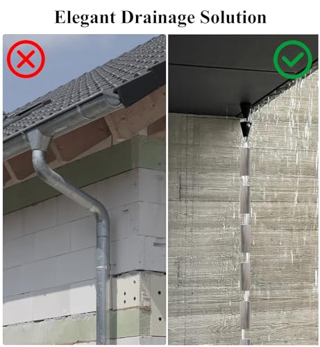 Cadenas de lluvia de acero inoxidable con copas de drenaje arquitectónico 4