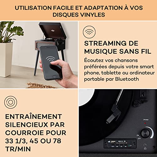 AUNA Sarah Ann – Platine Vinyle, Tourne Disque, 33, 45 et 78 t/MN, Design Mallette, Pieds Amovibles, Enceintes stéréo… - Les Beatles, Paul McCartney, John Lennon, RIngo Starr, George Harrison AUNA Sarah Ann - Platine Vinyle, Tourne Disque, 33, 45 et 78 t/MN, Design Mallette, Pieds Amovibles, Enceintes stéréo… – Image 5