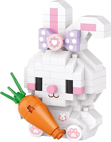 Mini juguetes de construcción de conejo, bloques de construcción de animales lindos, juguete creativo para niños y niñas mayores de 6 años