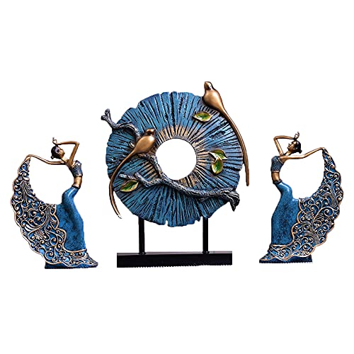Statue danseuse de paon dorée décoration haut de gamme pour salon