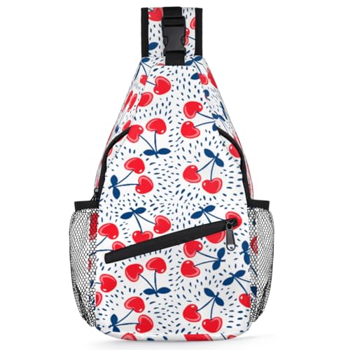 Sac à dos sling casual Cerise, crossbody bag multifonction et sacoche bandoulière de voyage