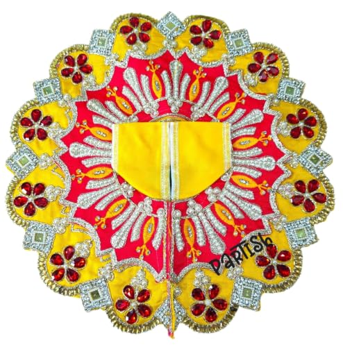 Image of Partish Laddu Gopal Janamashtmi Dress Size 3 l Ladoo Gopal Poshak l Kanha Ji | Thakur Ji (Red+Yellow)