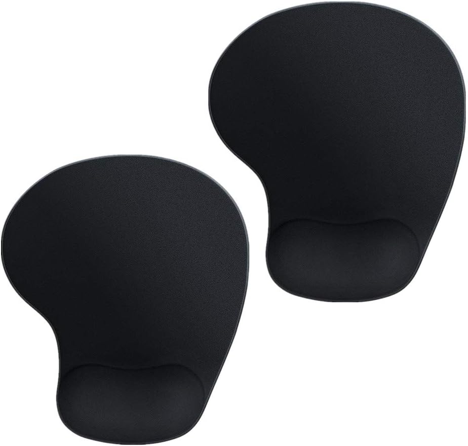 Ergonomic Mouse Pad with Wrist Support - Black Silicone Gel Wrist Support Mouse Pad Mat for Laptop Desktop - Non-Slip Rubber Base (Black, 23220.4cm)