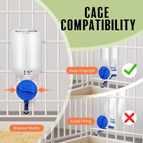 Image of Choco Nose No-Drip Small Animal Water Bottle - Leak-Proof Patented Nozzle Helps Prevent Cage Mess & Wet Bedding - Hamster, Hedgehog, Mouse, Glider, Gerbil - BPA Free, Cage Mount, 10.2 fl oz (C125)