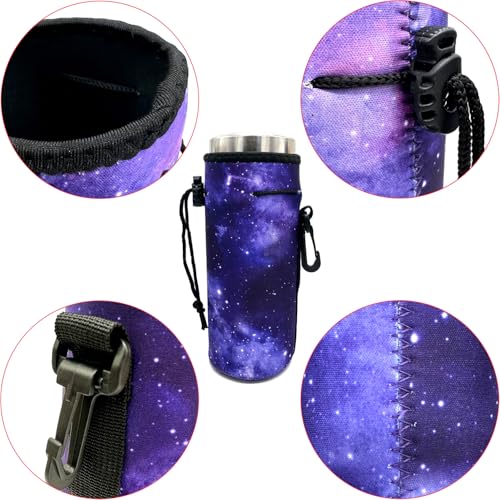 Image of Wanty Neoprene 20 Oz Insulated Water Drink Bottle Cooler Carrier Cover Sleeve Tote Bag Pouch Holder Strap for Climbing Cycling and Running Outdoor Activities