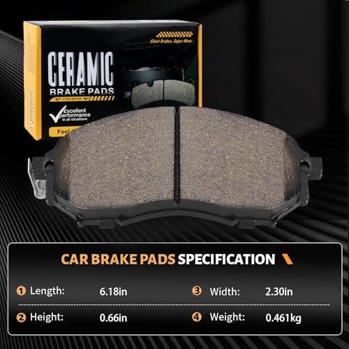 Image of D888 Front Ceramic Brake Pads Kit Fit For INFINITI G37 2009, For Q45 2002-2006, For M45 2003-2004 2008-2010, For M35 2008-2010, For EX35 2008-2011, For EX37 2013, For QX50 2014