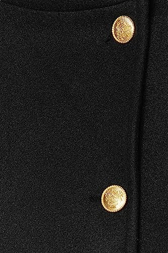 Manteau double-breasted noir au style moderne chic