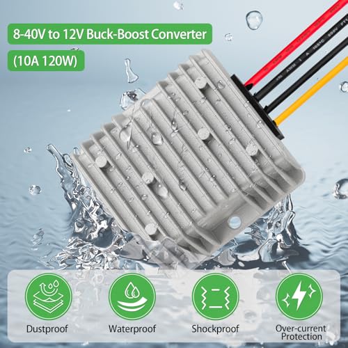 8V-40V to 12V Voltage Regulator 10A 120W DC Step Down UP Converter for Golf Cart Club Car3