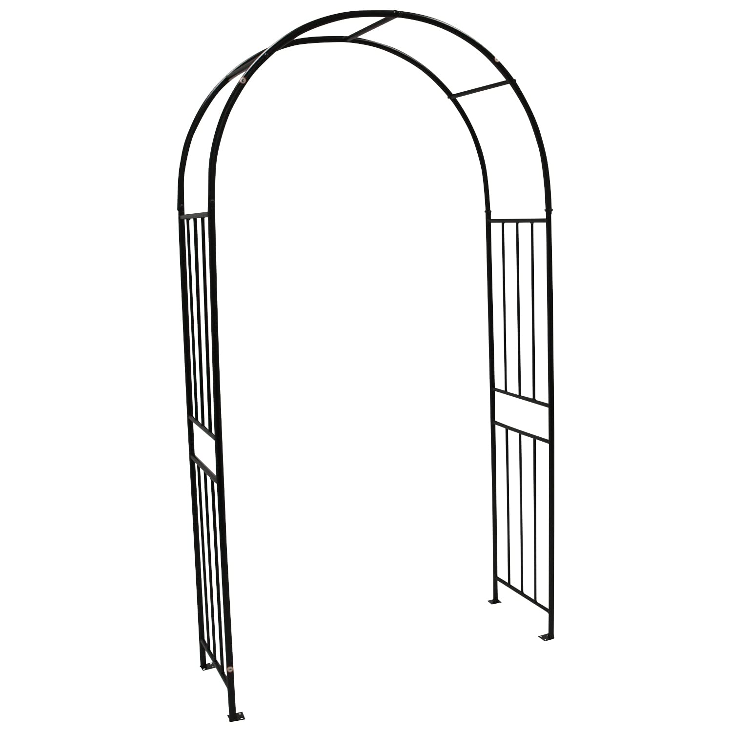 DEGAMO Rosenbogen Versailles, stabiles Metallgestell 220x120cm, Stahlrohr 24mm schwarz beschichtet in Hammerschlagoptik
