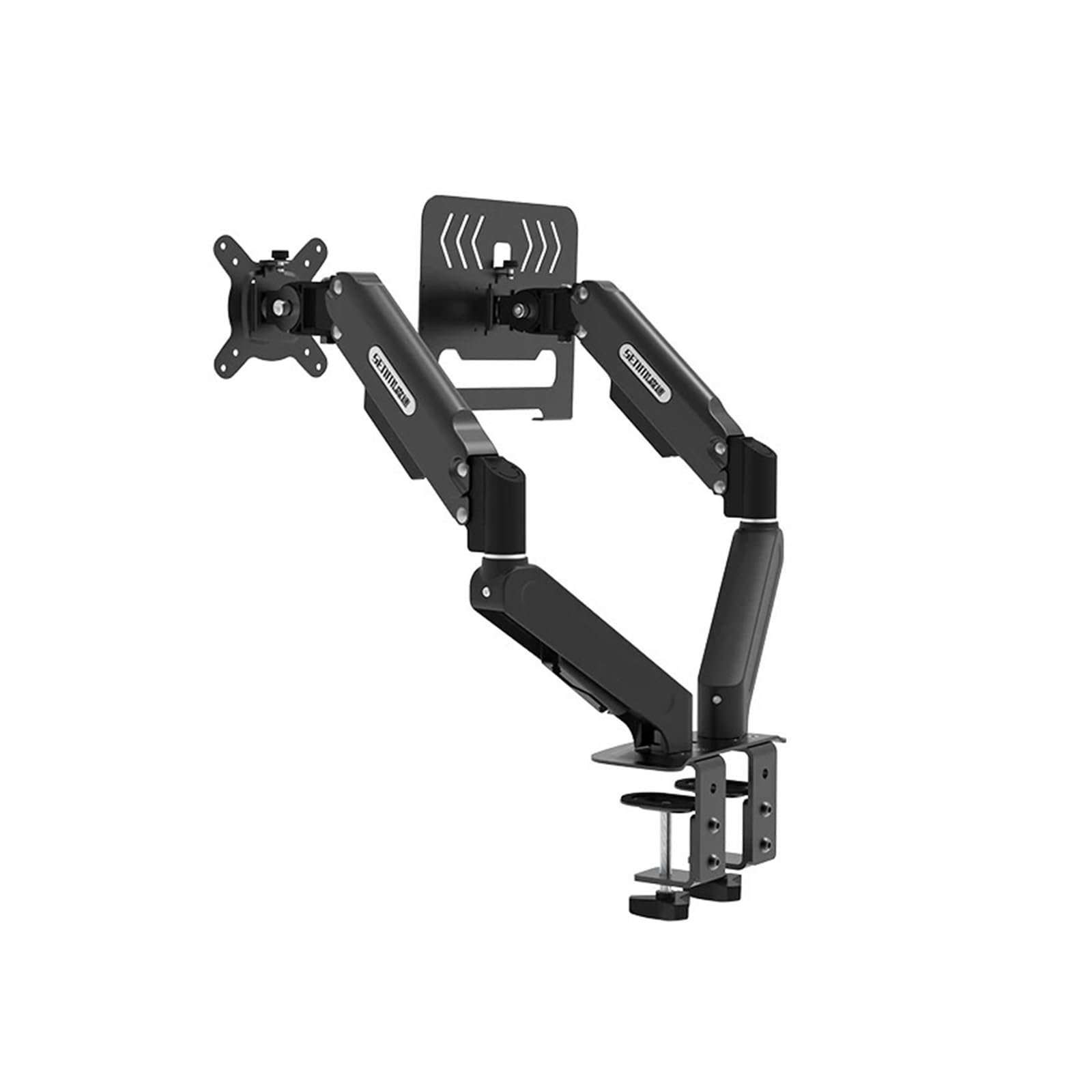 Supporto da scrivania con molla a gas for laptop con doppio monitor | La staffa regolabile supporta monitor da 13-32 pollici e laptop da 10-17 pollici