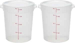Cambro Food Storage Containers with Lids (BPA-Free) - 4 Quart Food Storage Container (2 Pack)