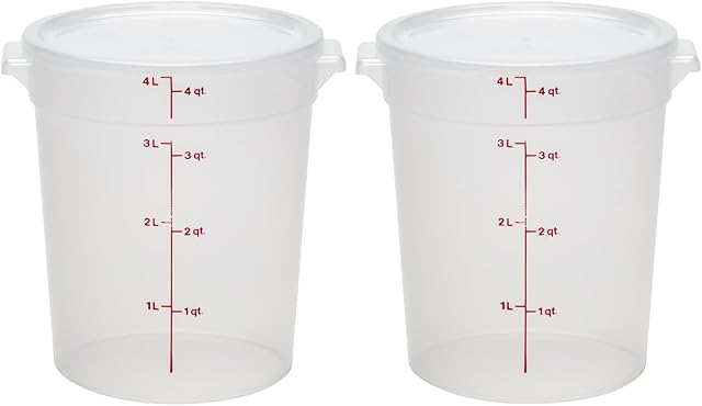 Cambro Contenants de stockage des aliments avec lids (sans BPA) - 4 Conteneur de stockage des aliments à quart (2 Boîte)