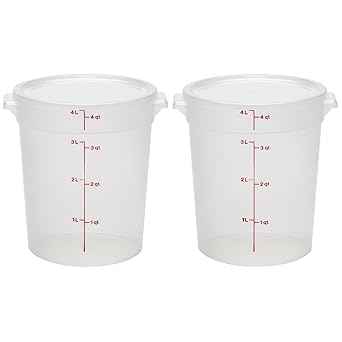 Cambro Food Storage Containers with Lids (BPA-Free) - 4 Quart