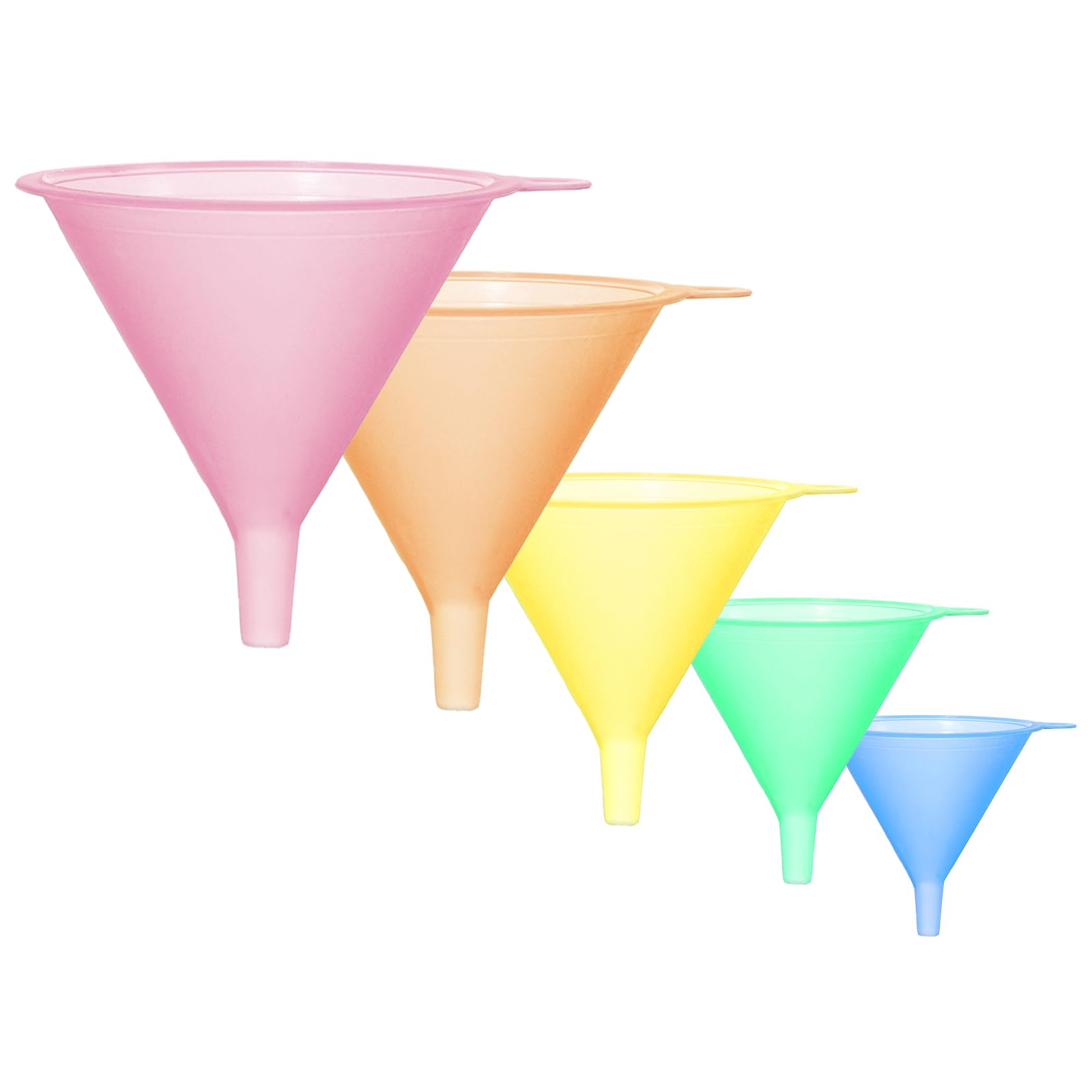 5 Pcs Plastic Funnel Set, All Purpose Funnels for Kitchen Use Filling Bottles, Mini, Small to Large Plastic Funnel for Kitchen Liquid Spices Powder Cosmetic Lotion Essential Oils