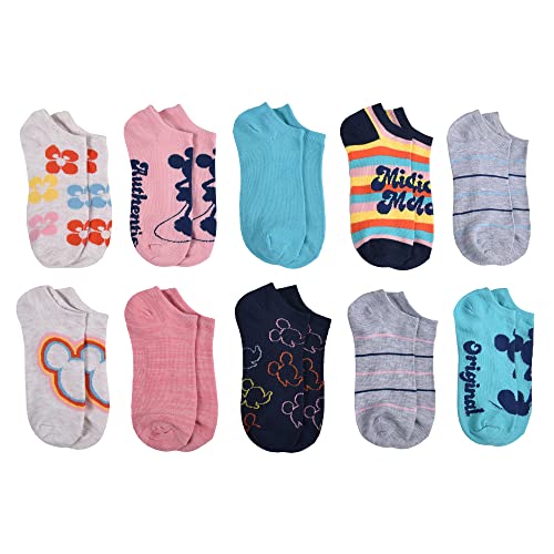 Disney Women's No Show 10-Pack Sock, Retro, 9-112