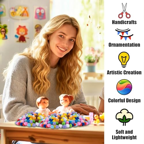 image for RAINFLOW 800 Pcs Small Pom Poms for Crafts - Craft Pompoms Balls,pompo
