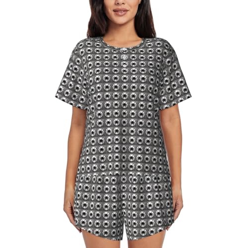 Pyjama short femme araignée noire idéal pour les soirées d'été