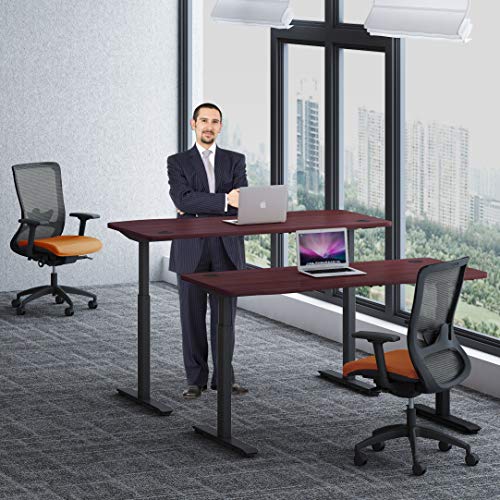 Sunon Laminate Table Top Only Executive Office Desk Top Wood Table Top for Height Adjustable Electric Standing Desk Frame (63x29.5 Table Top, Mahogany) - Thumbnail 6