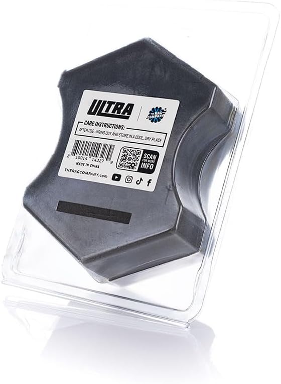 The Rag Company - Ultra Safe Sponge - Latest Foam Technology Safe for All Types of Paint and Wheel Finishes - Easy-to-Hold Ergonomic Grip for Wash Bucket and Rinseless Washing - Dark Grey