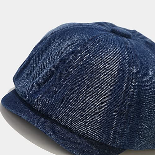 Denim Cotton Newsboy Hat Boy Beret Flat Cap4
